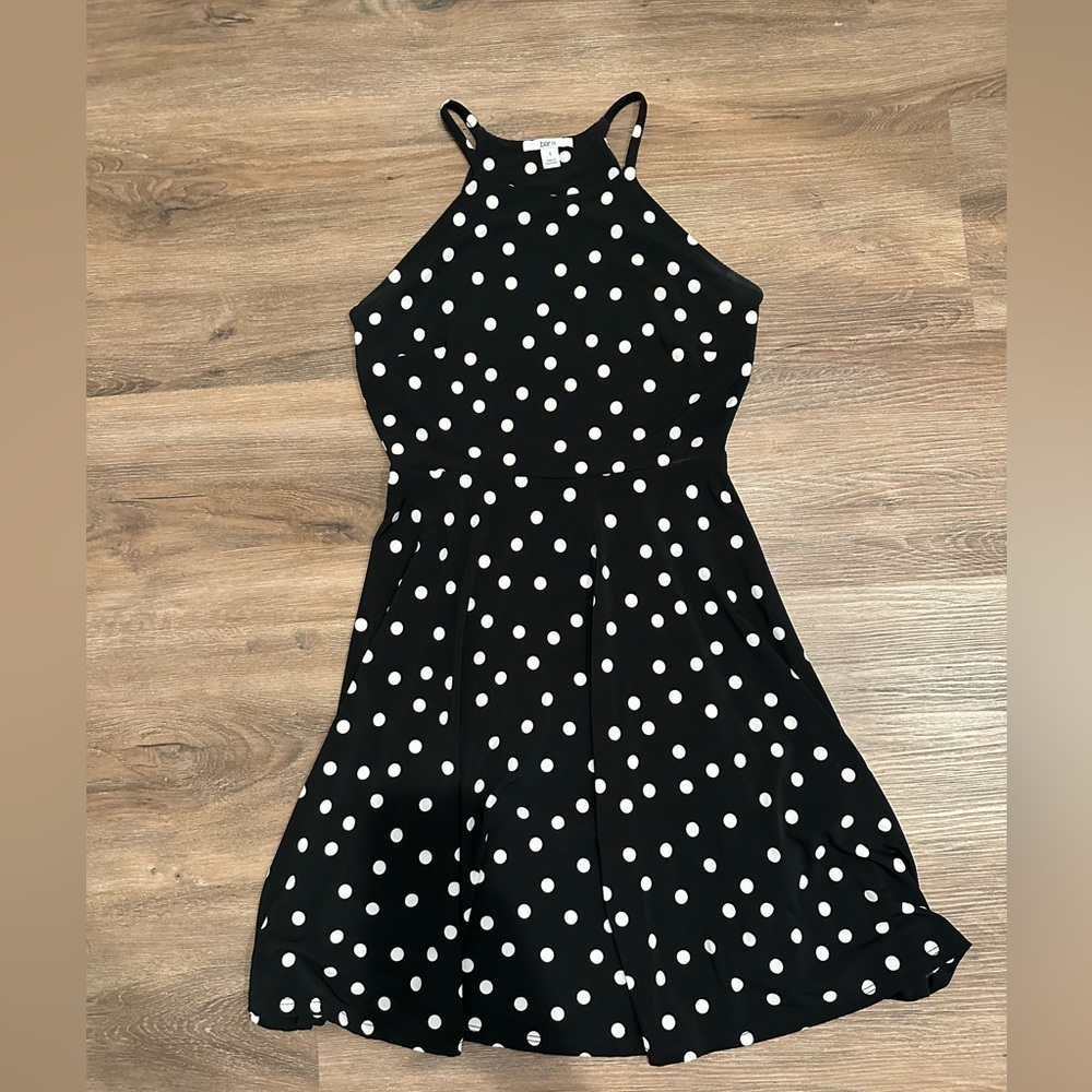 Bar III Dress, Size S, Black/White Polka Dot